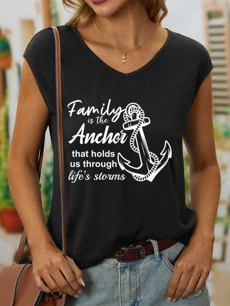 

Lilicloth X Y Family Is The Anchor That Holds Us Through Life’s Storms Women’s Casual Tank Top, Black, Tank Tops