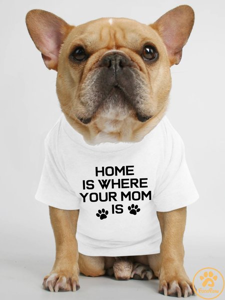 

Lilicloth X Funnpaw Home Is Where Your Mom Is Human Matching Dog T-Shirt, White, Pet T-shirts