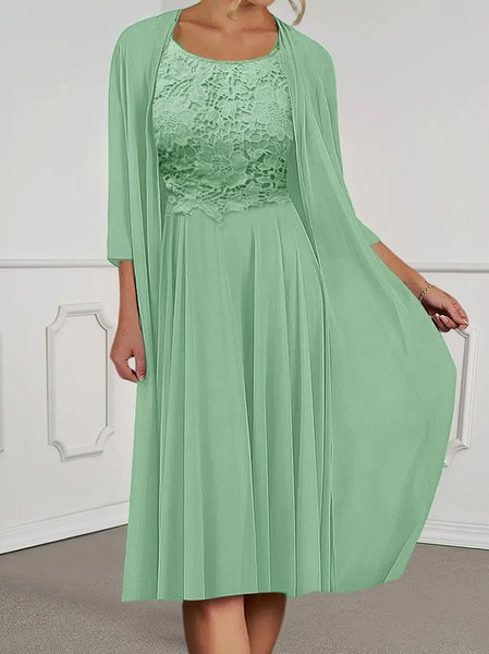 

Loose Lace Elegant Two-Piece Set, Green, Formal Dresses