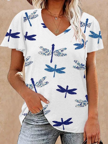 

Women's Dragonfly Casual T-Shirt, White, T-shirts