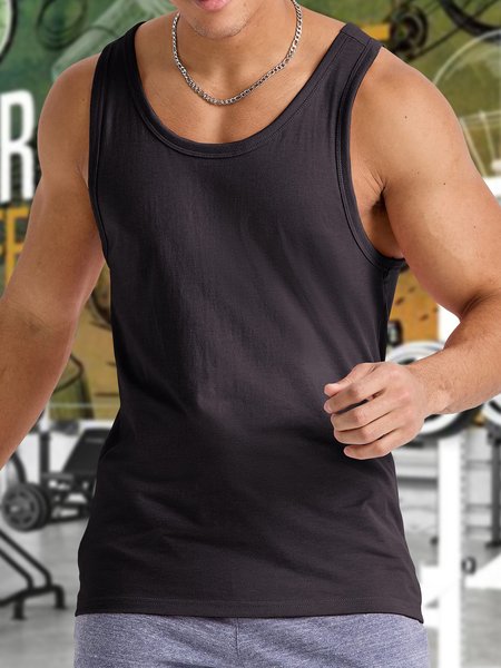 

Men's Cotton Originals Top Sleeveless Loose Crew Neck Casual Tank Top, Black, Tank Tops