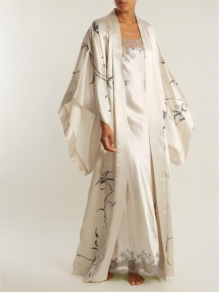 

Loose Elegant Floral Others Kimono, As picture, Others