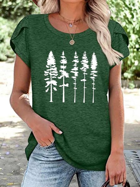 

Women's Nature Lover Plant Adventure Letters Casual T-Shirt, Green, T-shirts