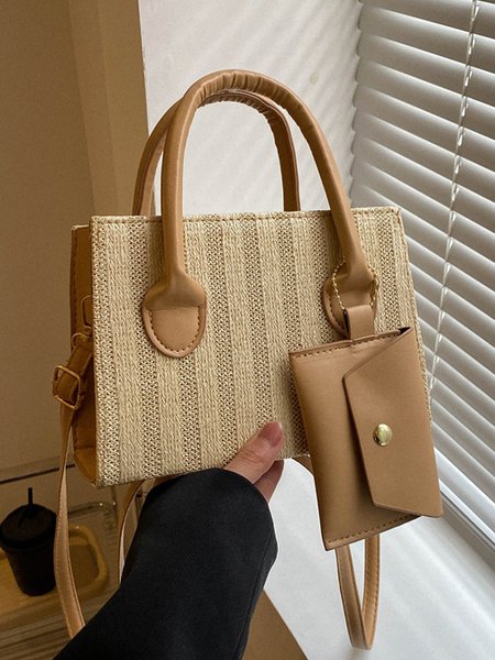 

Casual Straw Crossbody Bag Women Vacation Beach Boho, Khaki, Women's Bags