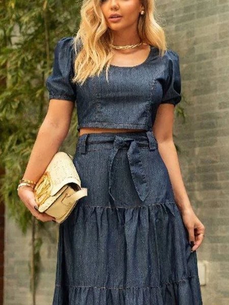 

Crew Neck Regular Fit Urban Shirt, Deep blue, Blouses and Shirts