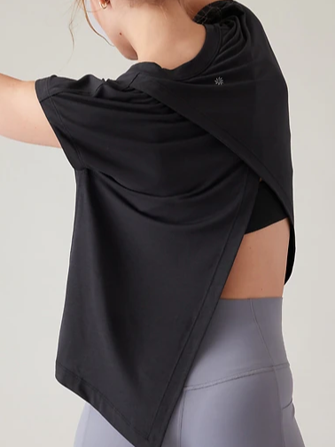 

Crew Neck Plain Loose Sports T-Shirt, Black, T-Shirts