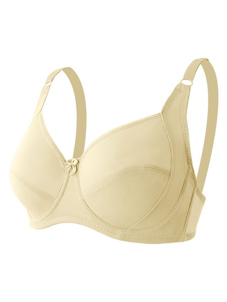 

Breathable Plus Size D Cup Wired Bra, Yellow, Trendy Bras