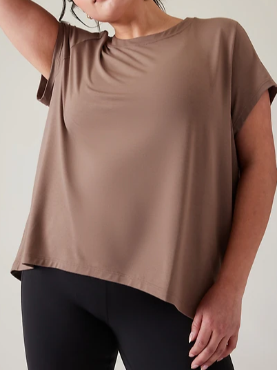 

Plain Casual Crew Neck Loose T-Shirt, Coffee, T-Shirts