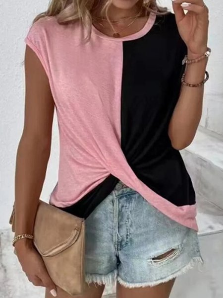 

Cross Casual Color Block T-Shirt, Dark pink, T-Shirts