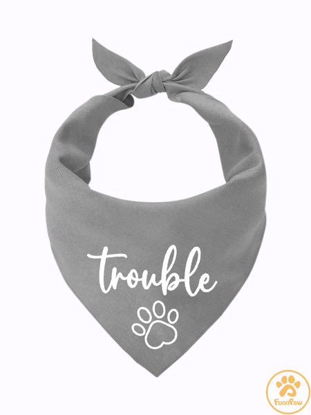 

Lilicloth X Funnpaw Trouble Matching Dog Print Bib, Gray, Pet Bandanas