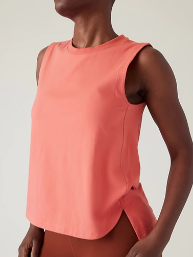 

Crew Neck Loose Sports Plain Tank Top, Pink, Tanks & Camis