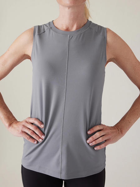 

Loose Sports Plain Tank Top, Gray, Tanks & Camis