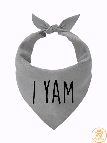 

Lilicloth X Funnpaw I Yam Matching Dog Print Bib, Gray, Pet Bandanas