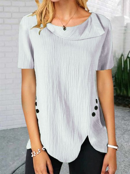 

women's linen boutique Asymmetrical Regular Fit Linen Shirt, White, Tunics