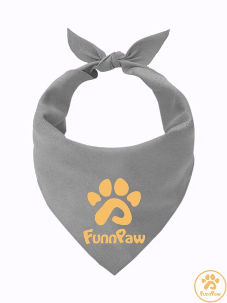 

Lilicloth X Funnpaw Funnpaw Matching Dog Print Bib, Gray, Pet Bandanas