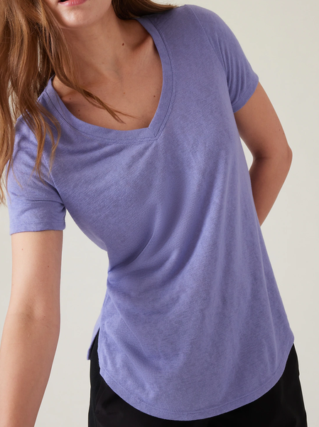 

Casual Loose Cotton T-Shirt, Purple, T-Shirts