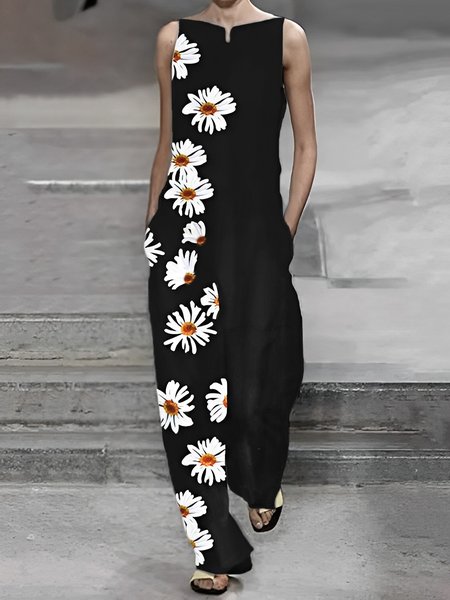 

Daily Urban Floral V Neck Regular Fit Jumpsuit, Black, Jumpsuits
