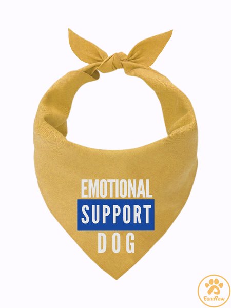 

Lilicloth X Funnpaw Emotional Support Dog Matching Dog Print Bib, Yellow, Pet Bandanas