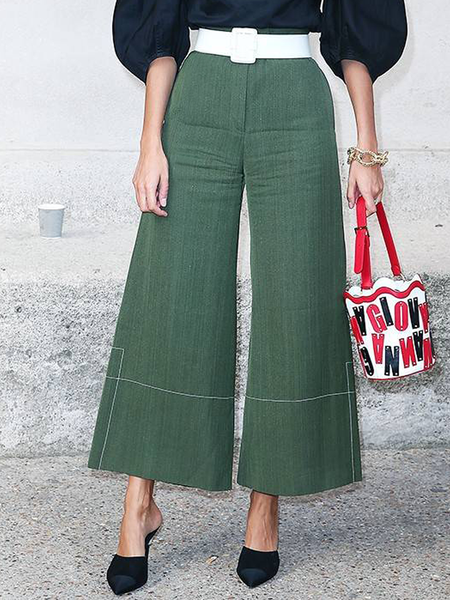 

Lightweight Urban Plain Loose Fashion Pants Ankle Pants, Green, Pants