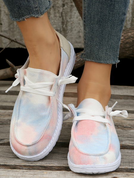 

Women's Tie-Dye Pattern Loafers Comfortable & Lightweight Ladies Shoes, As picture, Sneakers