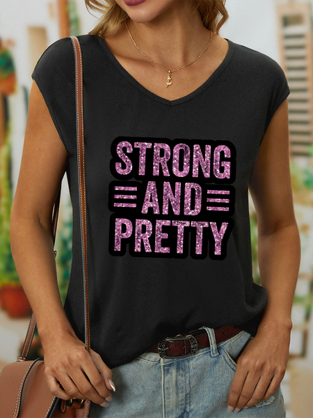 

Women’s Strong And Pretty Casual Tank Top, Black, Tank Tops