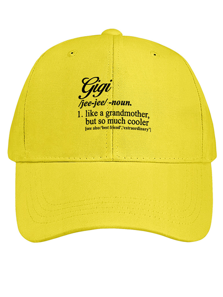 

Women's Funny Gigi Like A Grandmother But So Much Cooler Cotton Baseball Caps, Yellow, Women's Hats