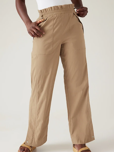 

Casual Loose Plain Pants, Khaki, Pants