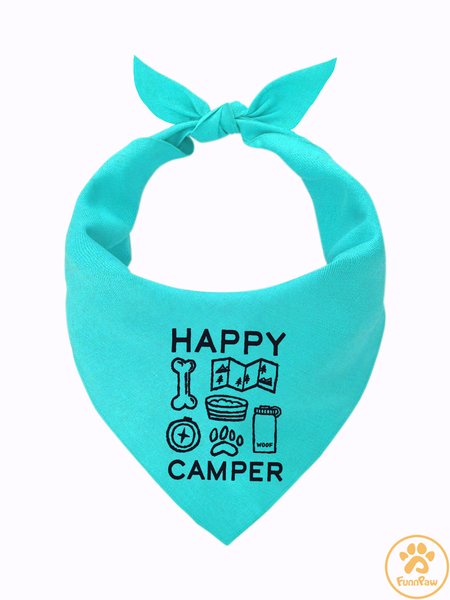 

Happy Camper Matching Dog Print Bib, Lightgreen, Pet Bandanas