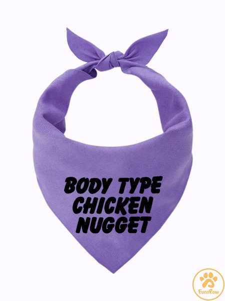 

Body Type Chicken Nugget Matching Dog Print Bib, Purple, Pet Bandanas