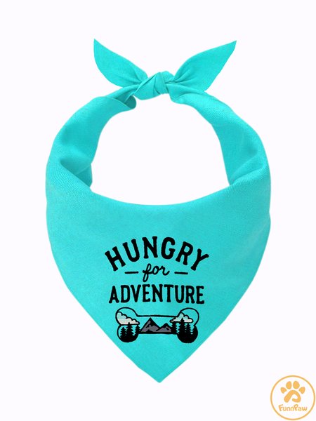 

Hungry For Adventure Matching Dog Print Bib, Lightgreen, Pet Bandanas