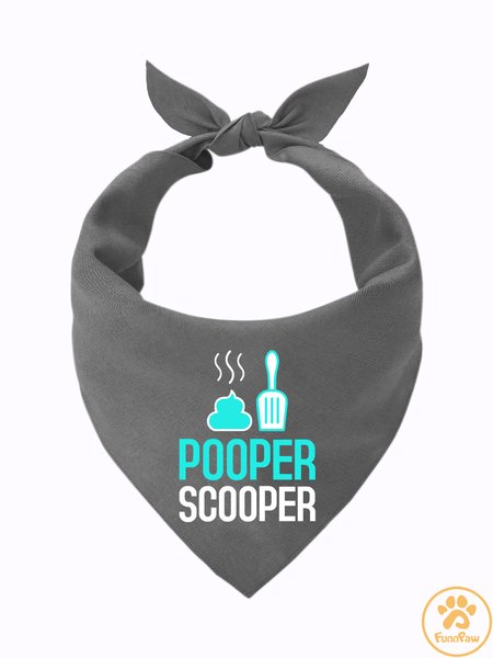

Pooper Scooper Matching Dog Print Bib, Deep gray, Pet Bandanas