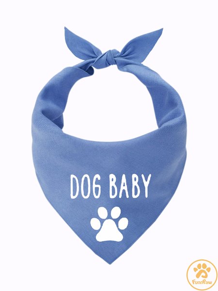 

Lilicloth X Funnpaw Dog Baby Matching Dog Print Bib, Blue, Pet Bandanas