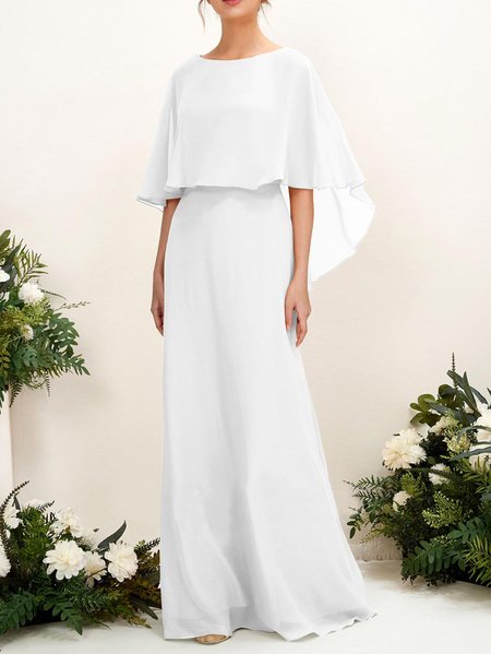

Casual Loose Plain Crew Neck Dress, White, Formal Dresses