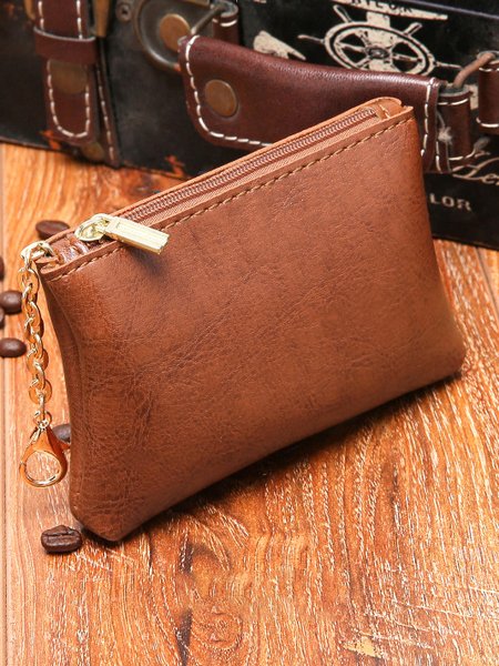 Casual Leather Coin Purse Portable Urban Women's Bag, Brown, Women's Bags