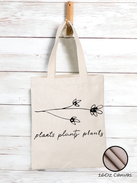 

Women’s Floral Plants Casual Shopping Tote, White, Bags