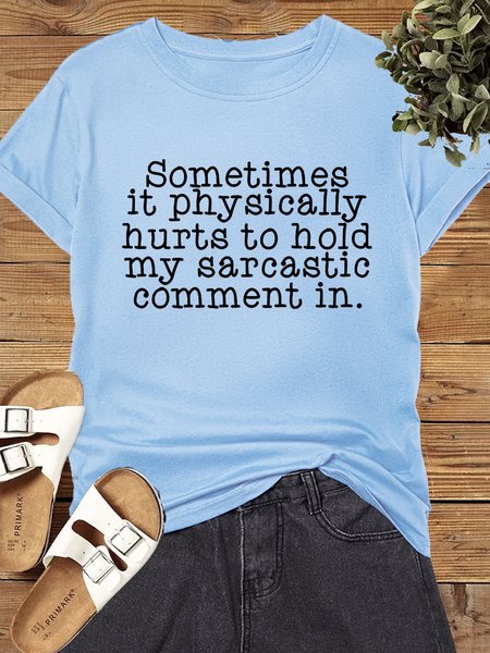 

Women's Cotton Funny Sarcastic Comment Casual T-Shirt, Light blue, T-shirts