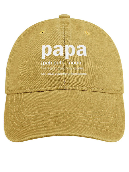 

Men's Papa Like A Grandpa Only Cooler See Also Superhero Handsome Funny Adjustable Denim Hat, Yellow, Men's Hats