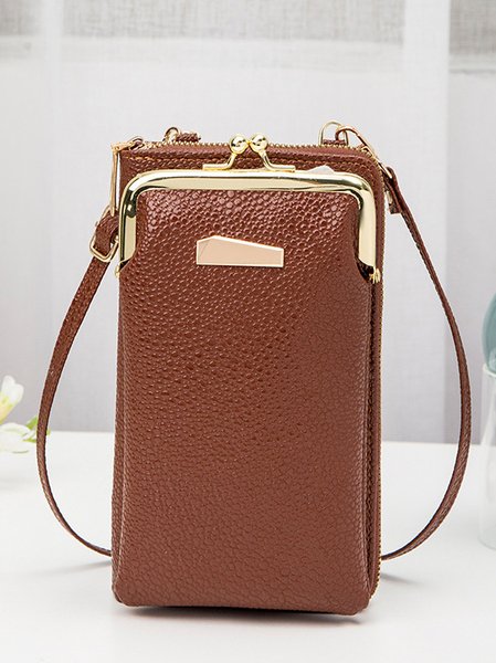 

Casual Leather Stitching Coin Purse Messenger Bag Daily Urban Women's Bag, Brown, Women's Bags