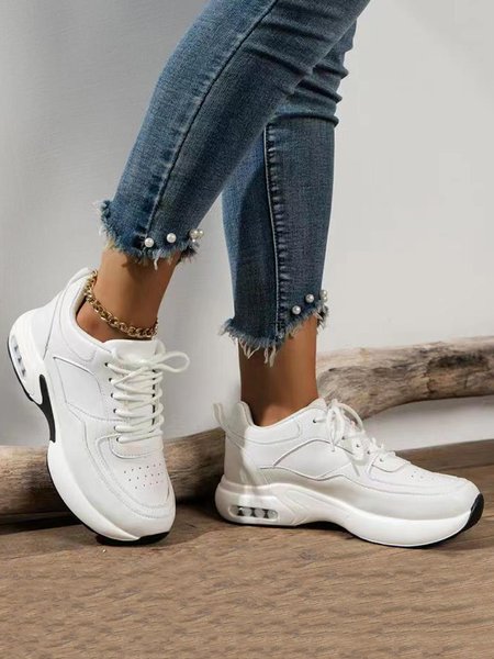 

Casual Color Block Air Cushioned Sneakers, White, Sneakers