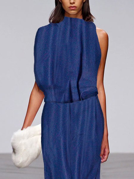 

Urban Plain Sleeveless Regular Fit Shirt, Blue, Blouses and Shirts