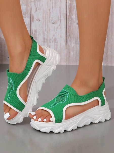 

Green Breathable Flyknit Sports Sandals, Sandals