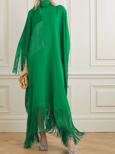 

Wedding Satin Loose Vintage Plain Guest Dress, Green, Maxi Dresses
