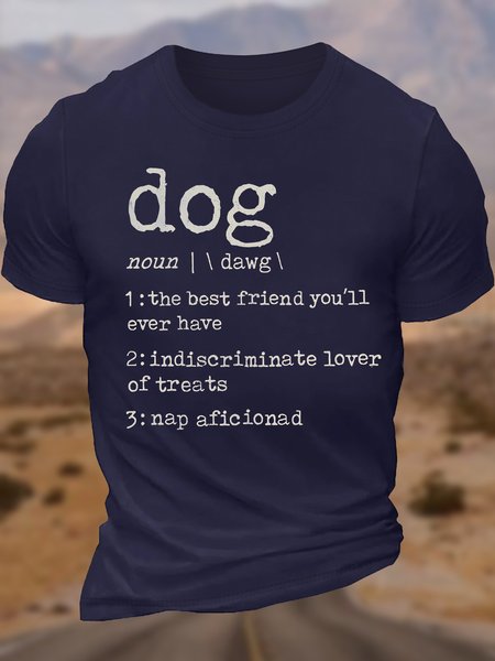 

Men's Dog The Best Friend You'll Ever Have Indiscriminate Lover Of Treats Nap Aficionado Funny Graphic Printing Text Letters Casual Loose Cotton T-Shirt, Purplish blue, T-shirts