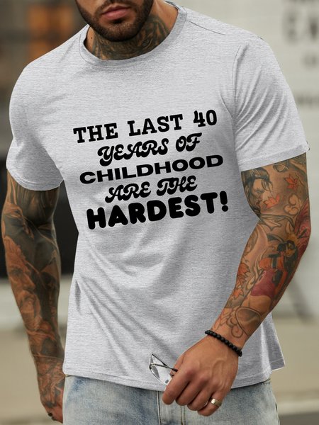 

Lilicloth X Kat8lyst The Last 40 Years Of Childhood Are The Hardest Men's Crew Neck T-Shirt, Light gray, T-shirts