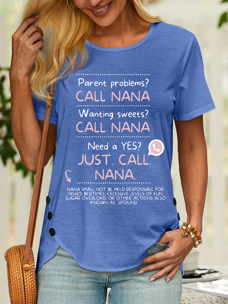 

Women’s Just Call Grandma Casual T-Shirt, Blue, T-shirts
