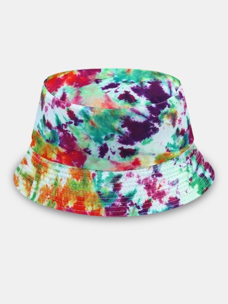 

Ombre Tie Dye Pattern Reversible Bucket Hat Sun Protection Vacation, Green, Women Hats