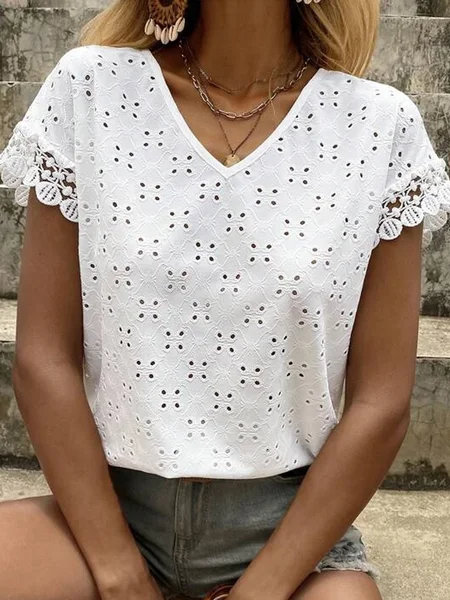 

Plain Casual Loose Jersey T-Shirt, White, T-Shirts