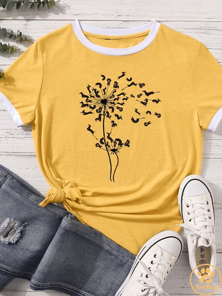

Women's Dachshund Dandelion Matching T-Shirt, Yellow, T-shirts
