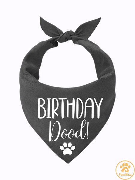 

Lilicloth X Funnpaw Birthday Dood Matching Dog Print Bib, Gray, Pet Bandanas