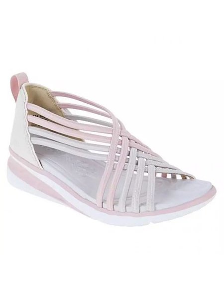 

Cross Strap Wedge Sandals, Pink, Sandals